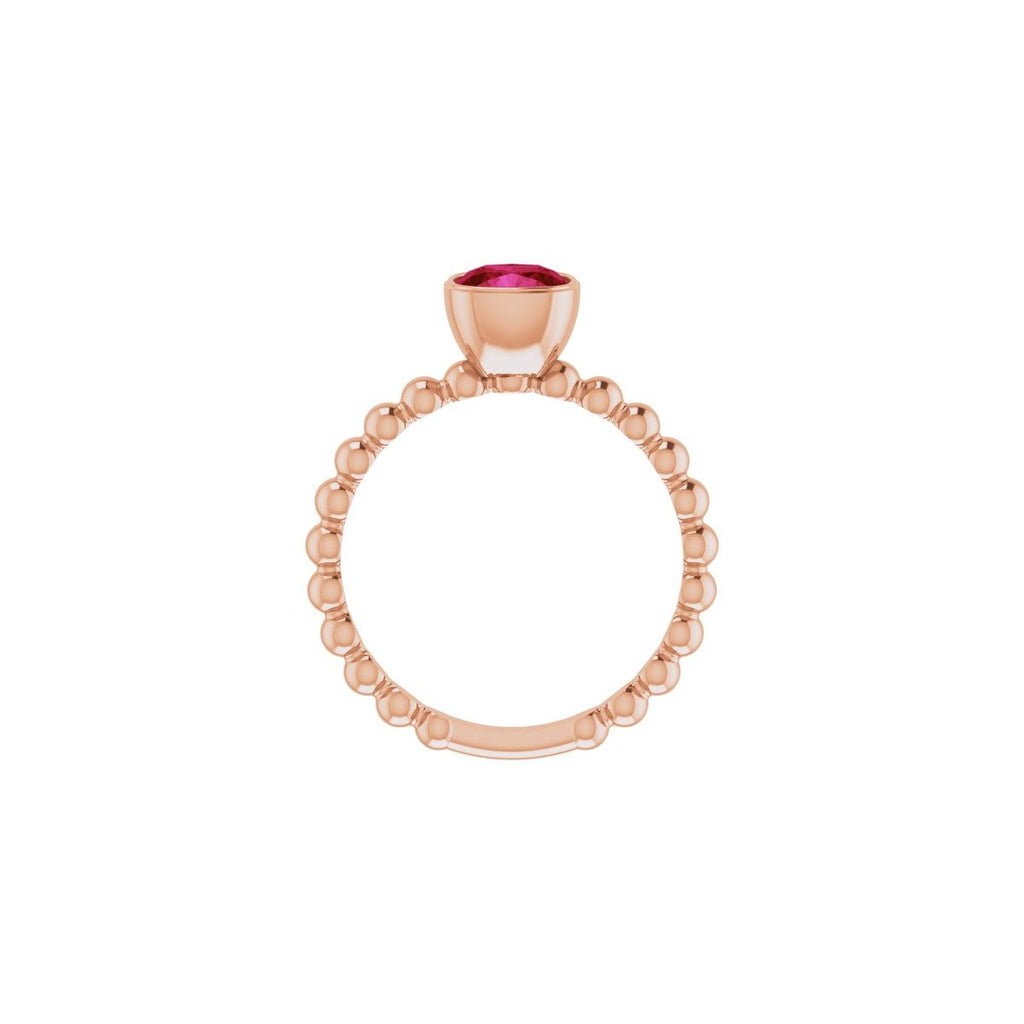 Lab-Grown Ruby Family Stackable Ring in 14k rose gold
