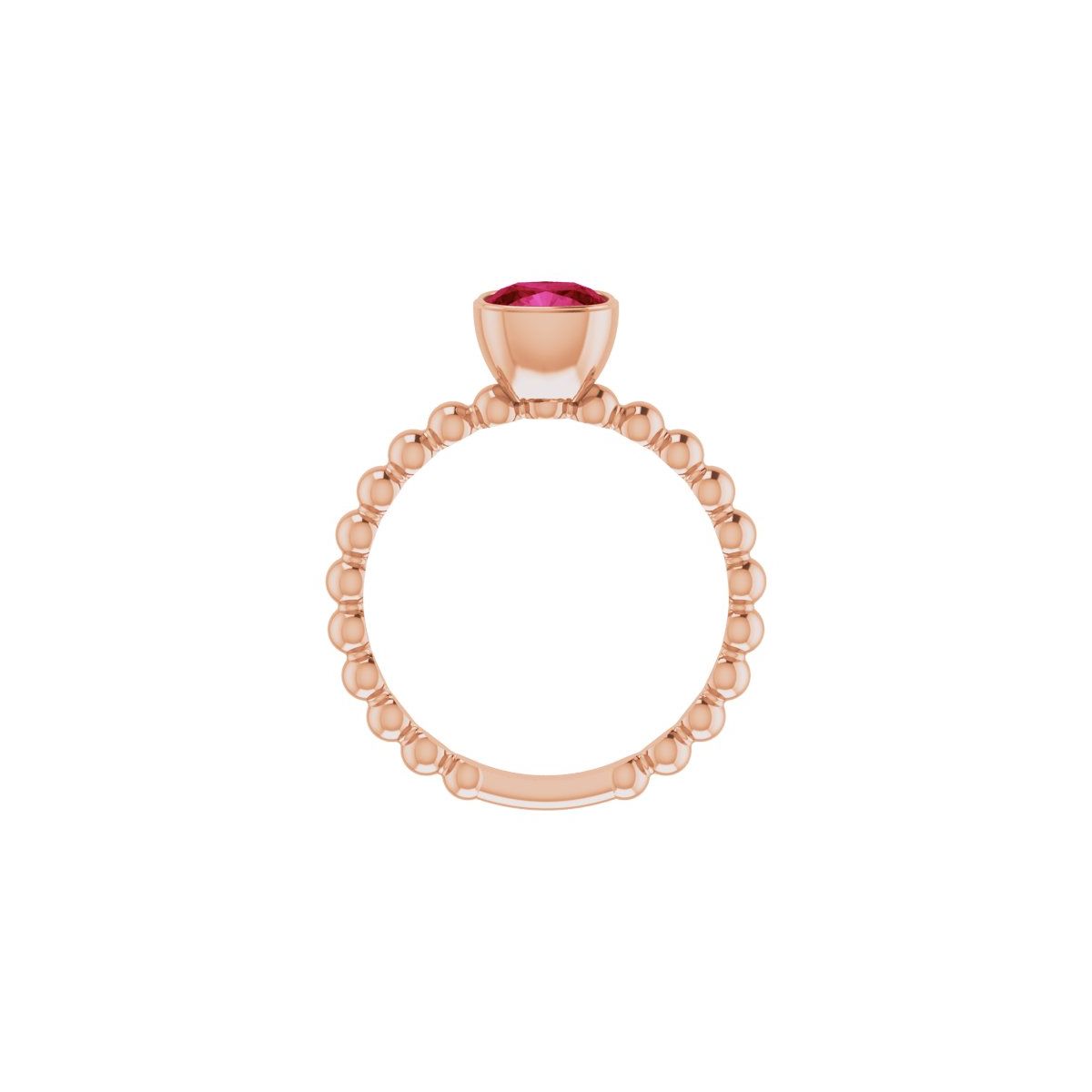 Lab-Grown Ruby Family Stackable Ring in 14k rose gold