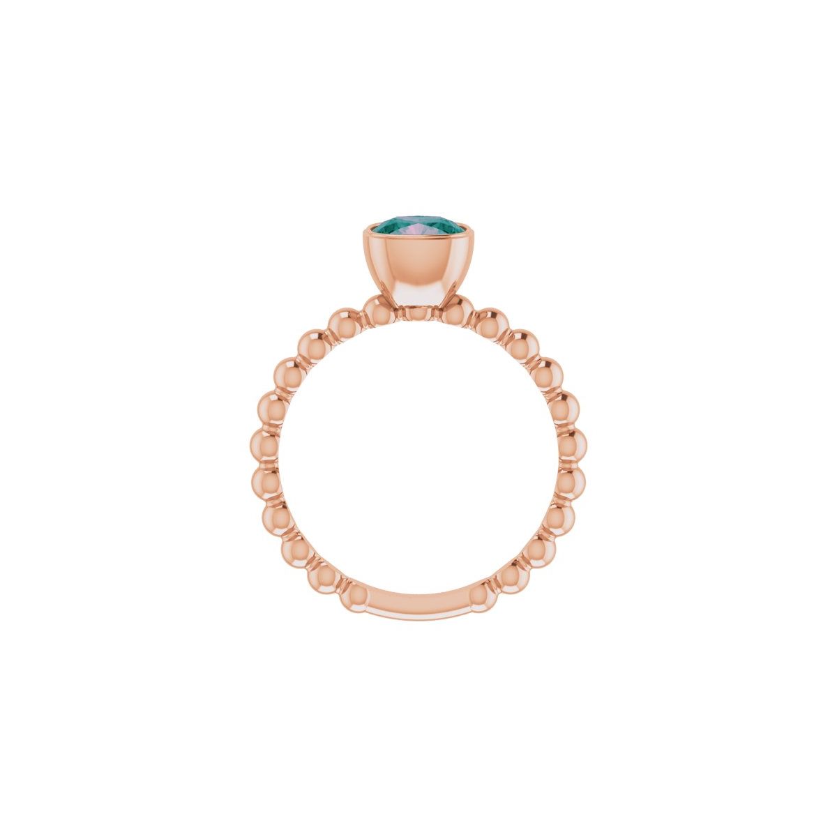 Lab-Grown Alexandrite Family Stackable Ring in 14k rose gold