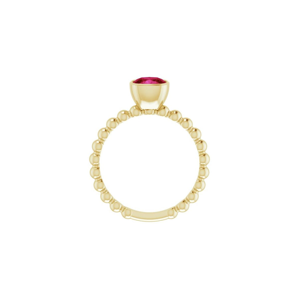 Lab-Grown Ruby Family Stackable Ring in 14k yellow gold