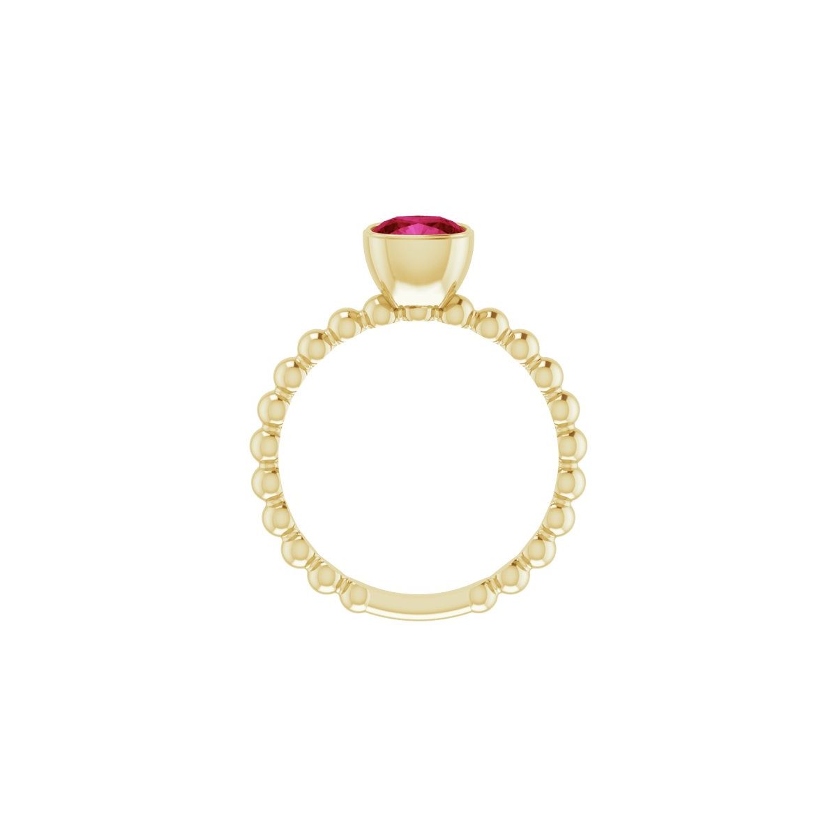 Lab-Grown Ruby Family Stackable Ring in 14k yellow gold