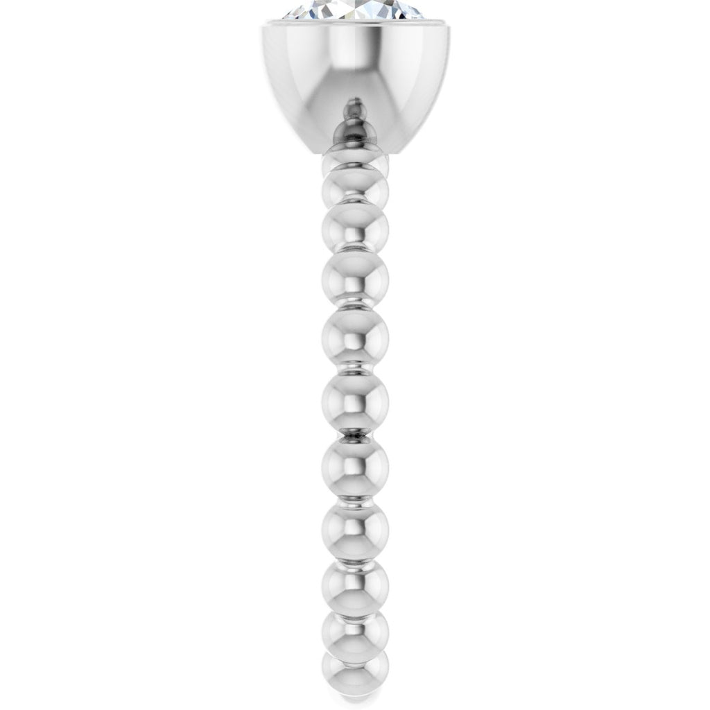 9/10 CTW Natural Diamond Family Beaded Stackable Ring in 14k white gold