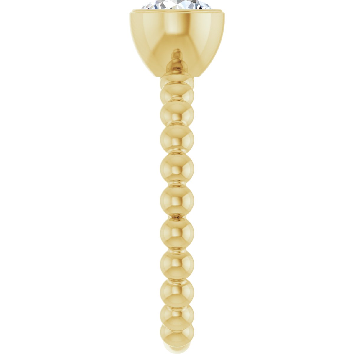 9/10 CTW Natural Diamond Family Beaded Stackable Ring in 14k yellow gold