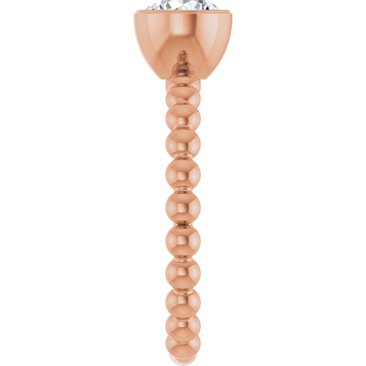 9/10 CTW Natural Diamond Family Beaded Stackable Ring in 14k rose gold