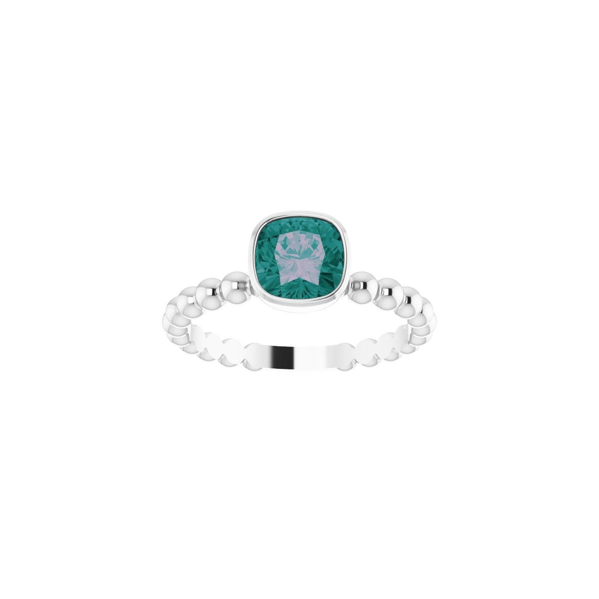 Lab-Grown Alexandrite Family Stackable Ring in 14k white gold