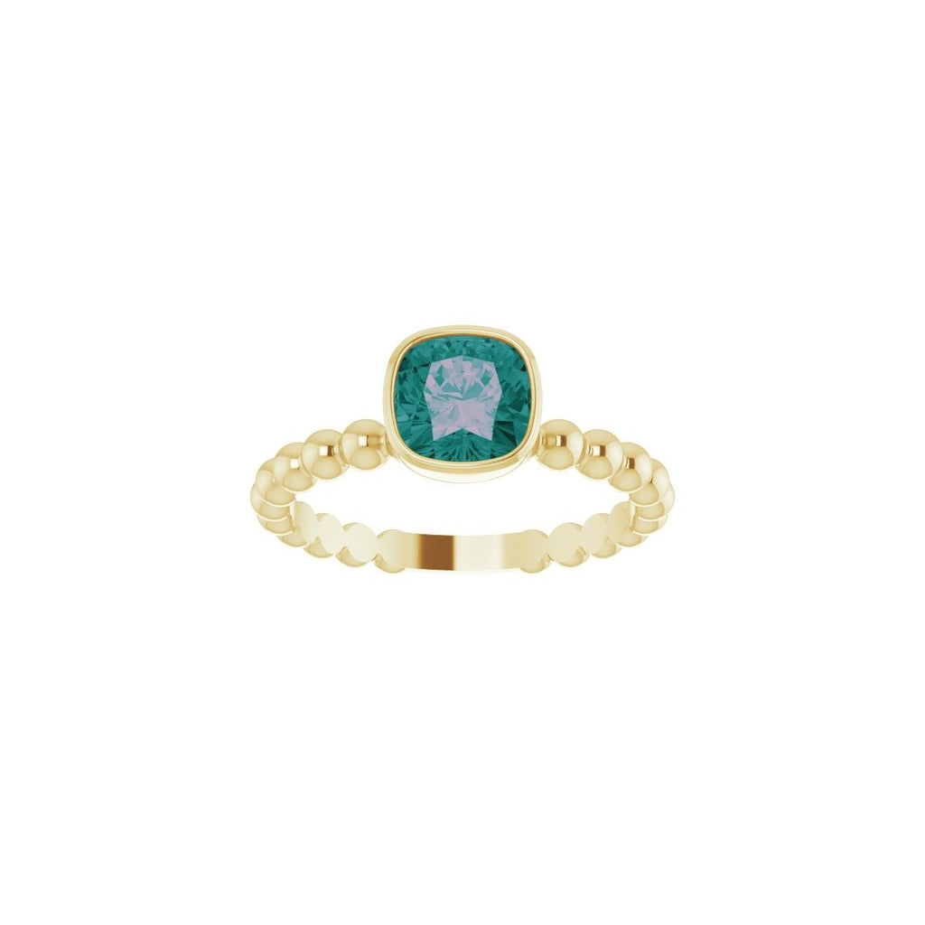 Lab-Grown Alexandrite Family Stackable Ring in 14k yellow gold