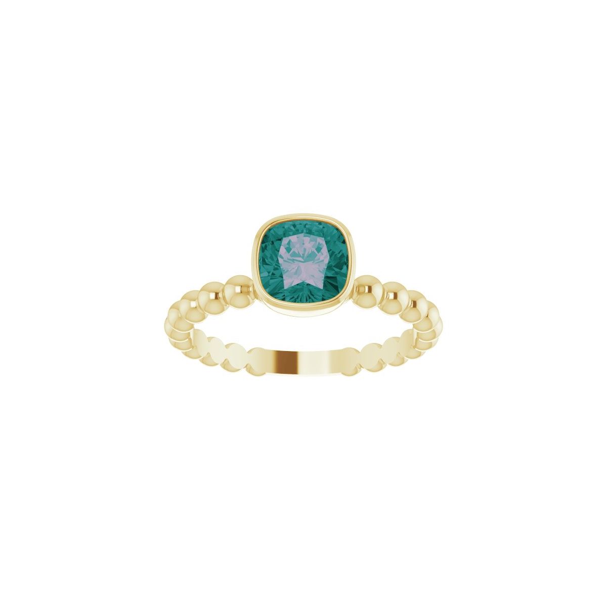 Lab-Grown Alexandrite Family Stackable Ring in 14k yellow gold