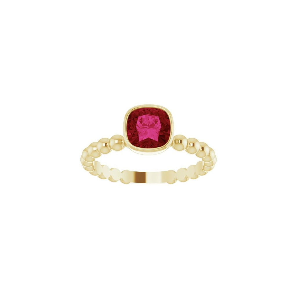 Lab-Grown Ruby Family Stackable Ring in 14k yellow gold