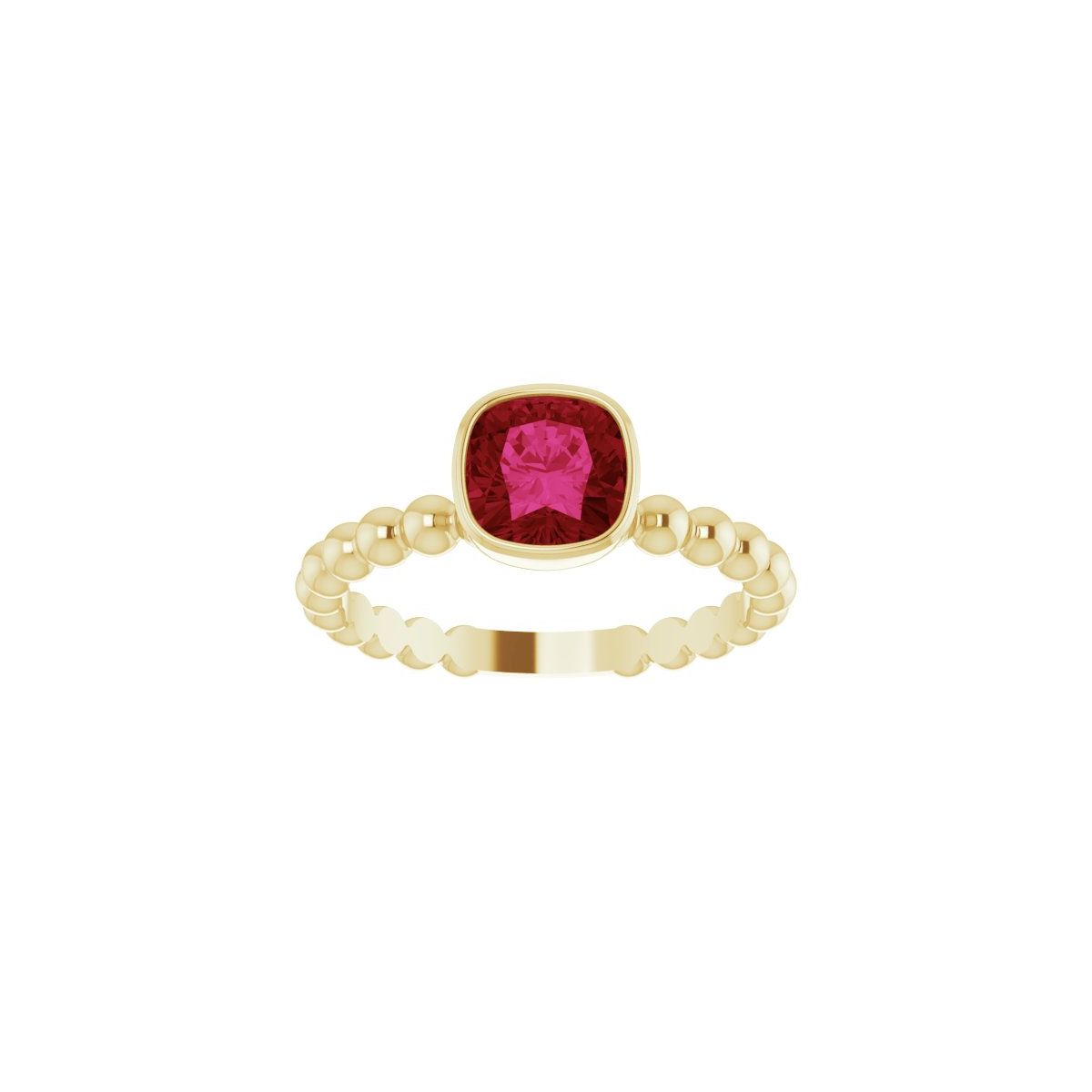 Lab-Grown Ruby Family Stackable Ring in 14k yellow gold
