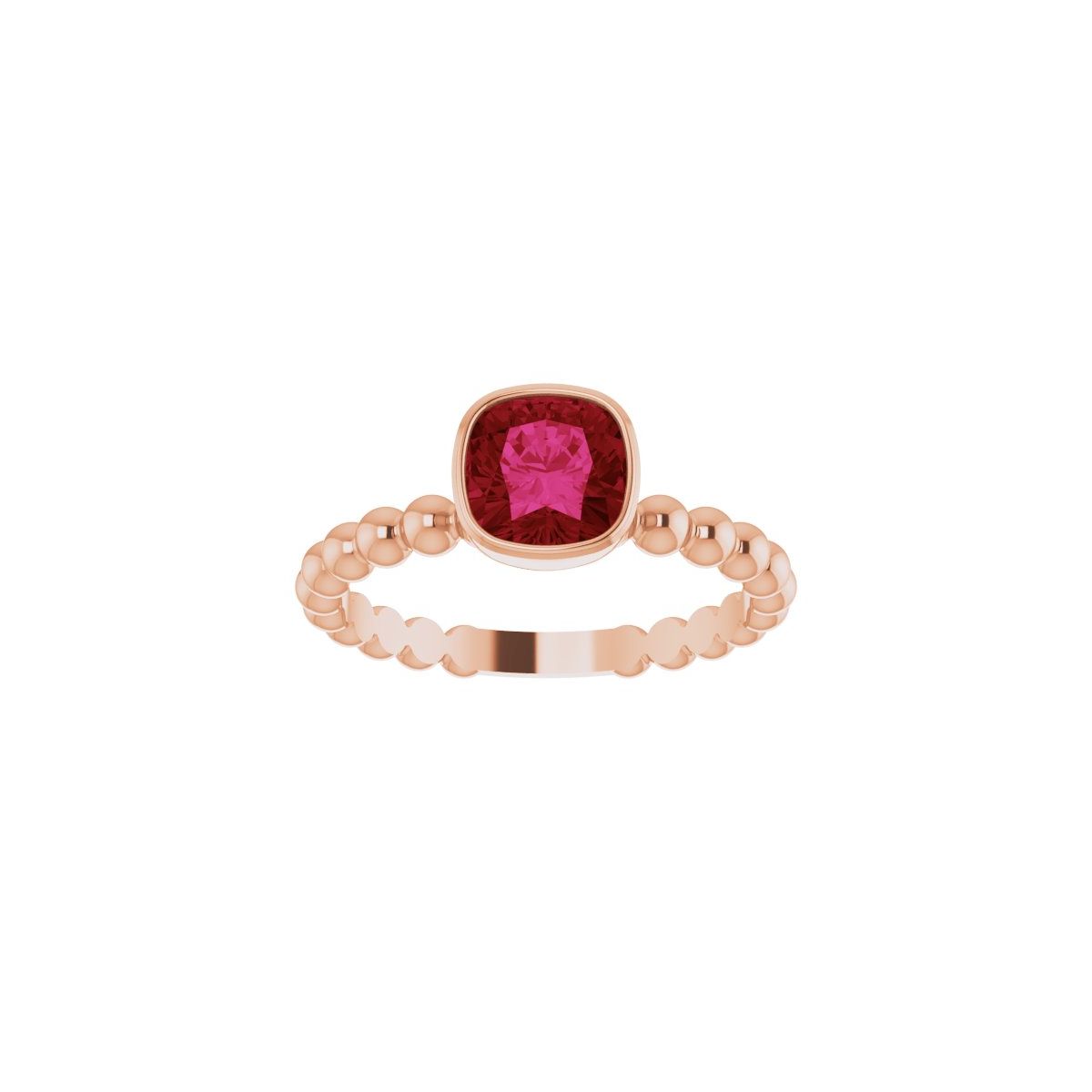Lab-Grown Ruby Family Stackable Ring in 14k rose gold