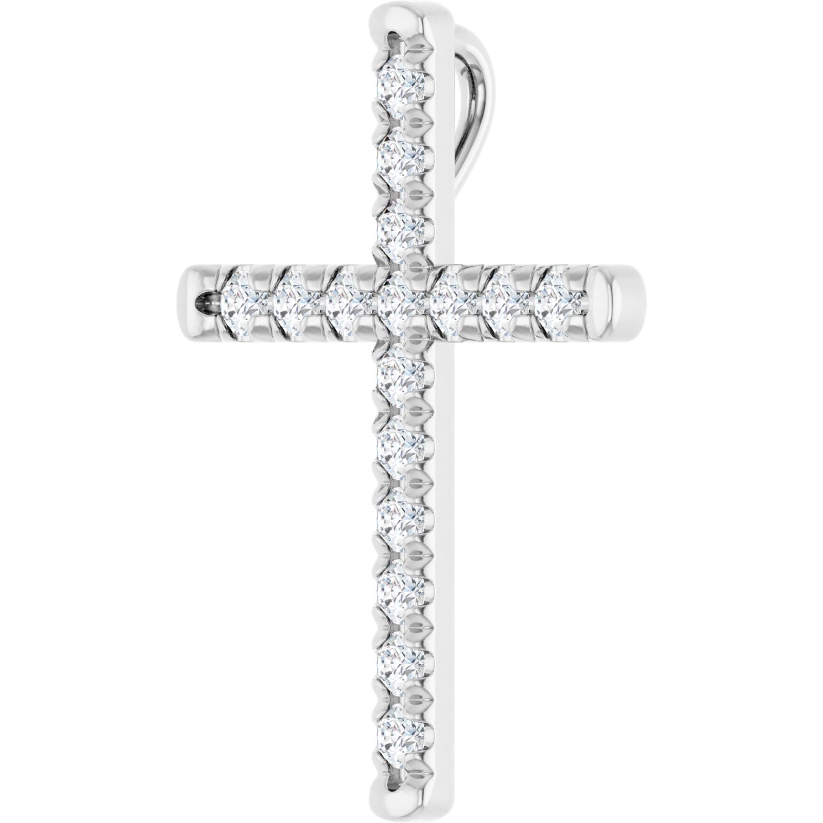 1/2 CTW Natural Diamond French-Set Cross Pendant in platinum