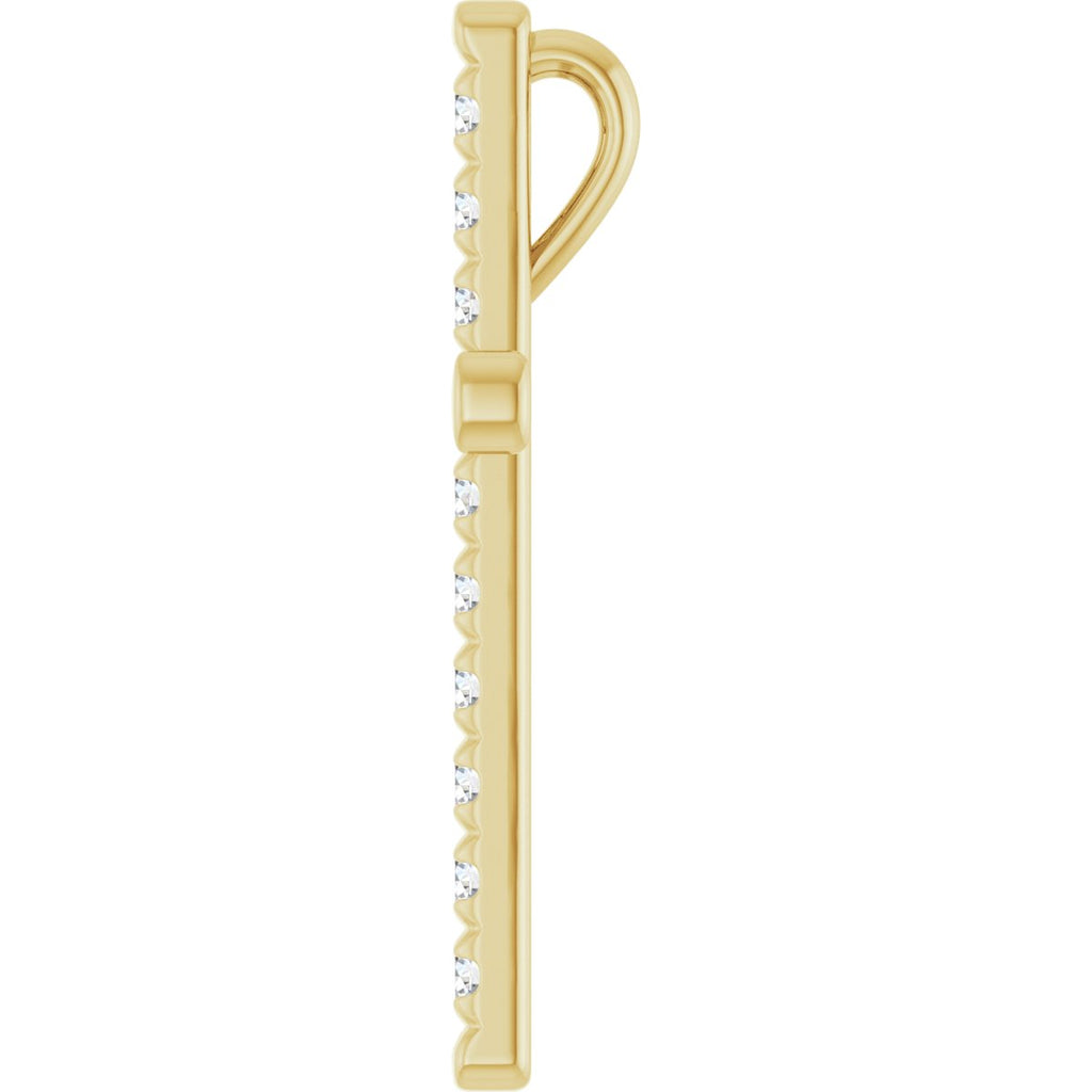 1/2 CTW Natural Diamond French-Set Cross Pendant in 14k yellow gold