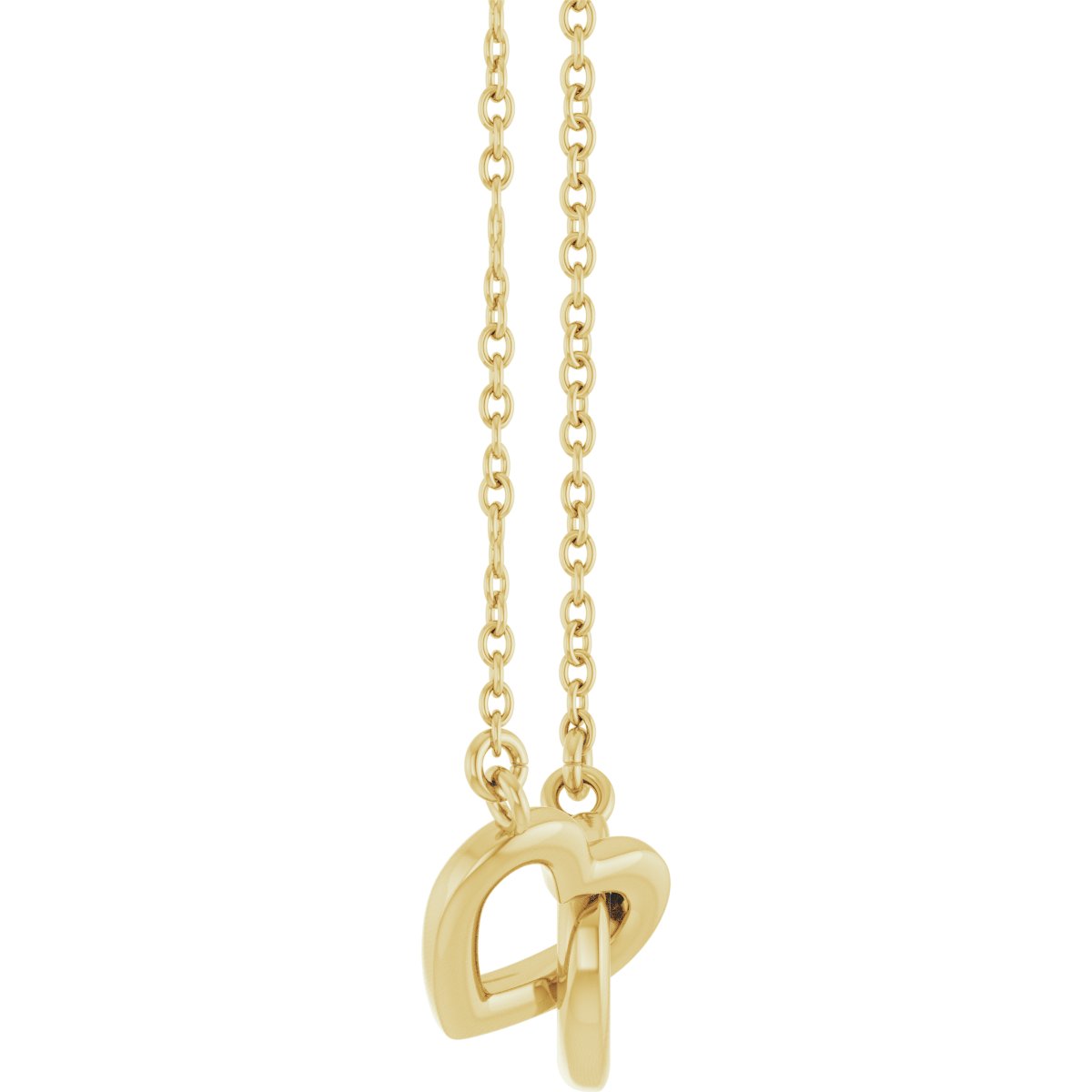 Interlocking Heart Necklace in 14k yellow gold