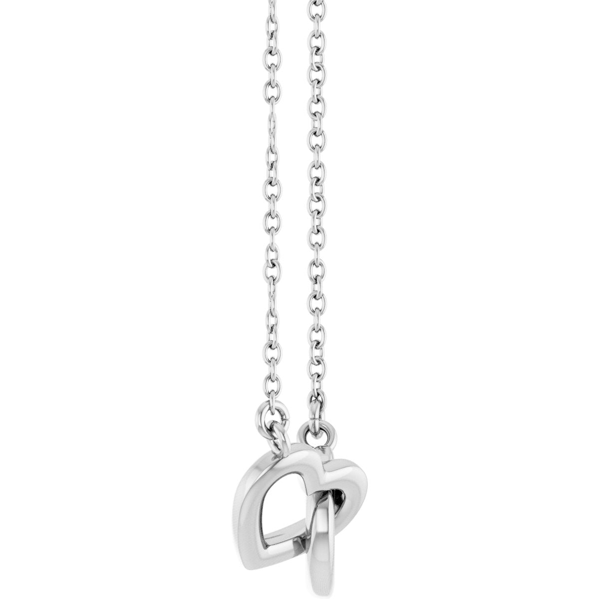 Interlocking Heart Necklace in 14k white gold