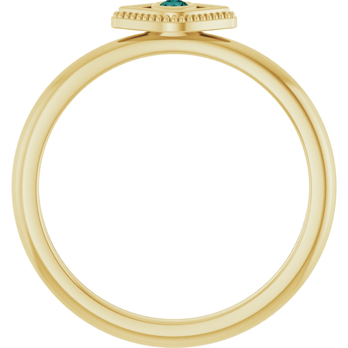 Lab-Grown Alexandrite Stackable Evil Eye Ring in 14k yellow gold