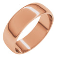 6 mm Lightweight Half Round Band in 14k rose gold