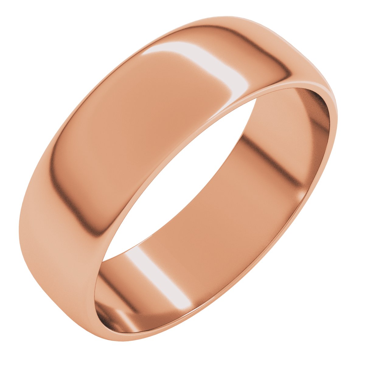6 mm Lightweight Half Round Band in 14k rose gold