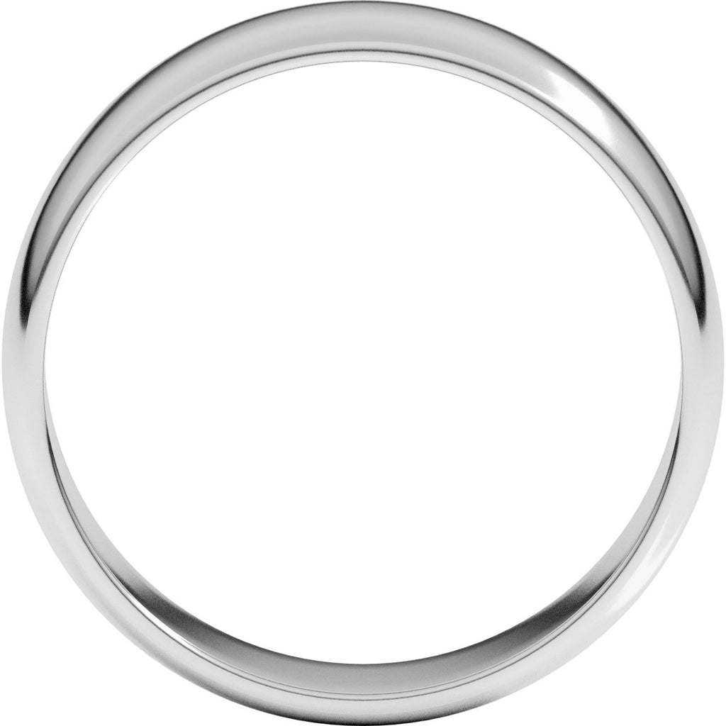 6 mm Lightweight Half Round Band in 14k white gold