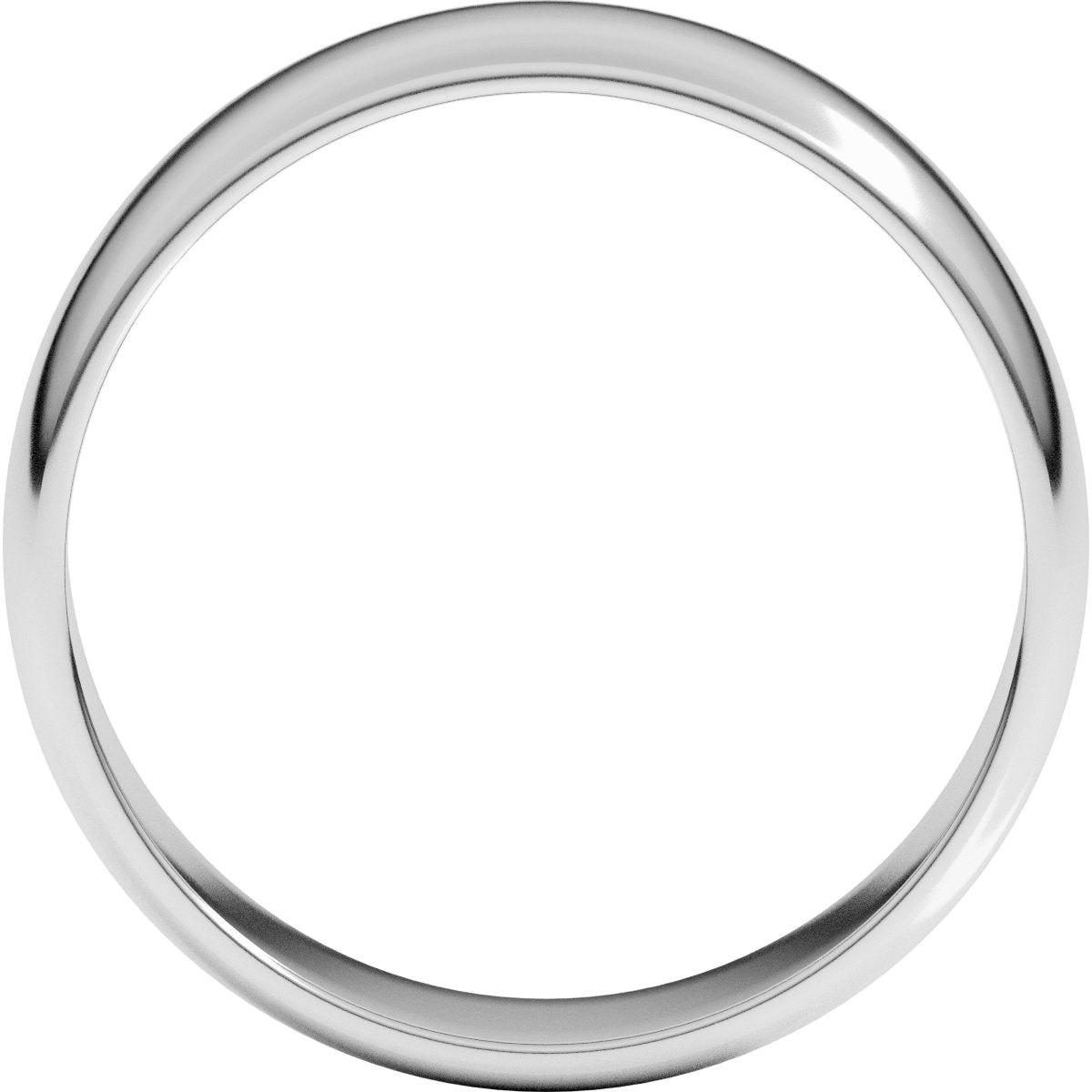 6 mm Lightweight Half Round Band in 14k white gold