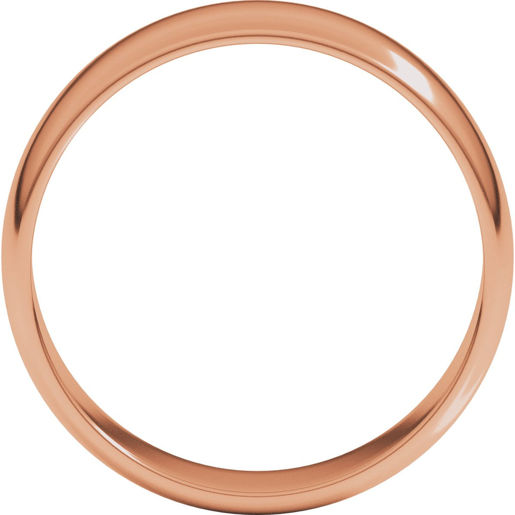 6 mm Lightweight Half Round Band in 14k rose gold