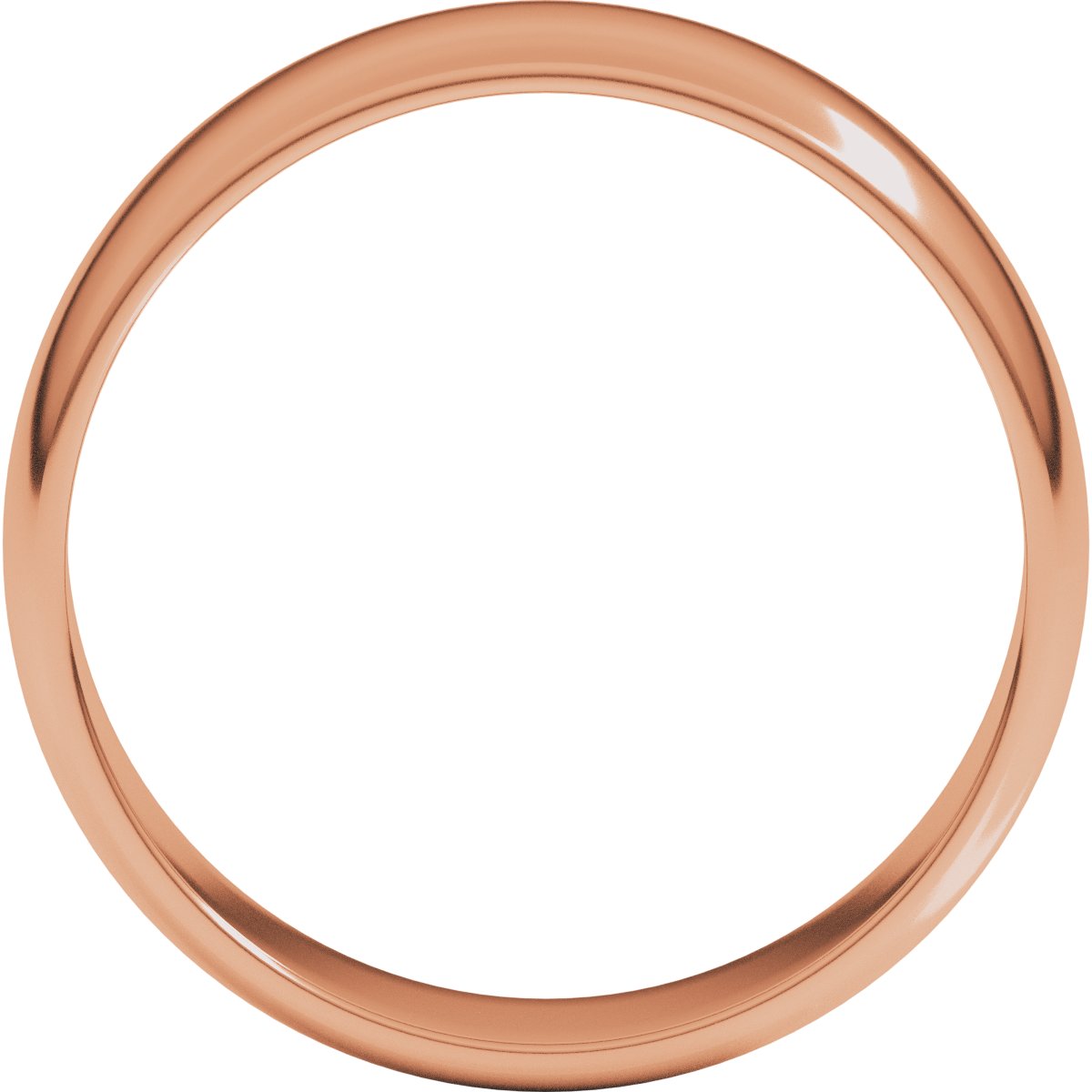 6 mm Lightweight Half Round Band in 14k rose gold