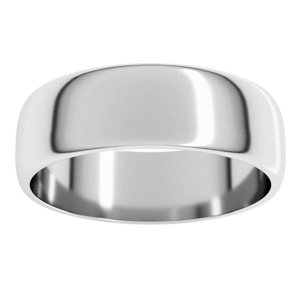 6 mm Lightweight Half Round Band in 14k white gold