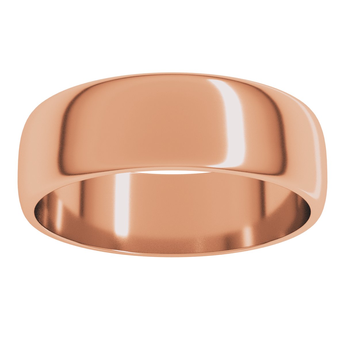 6 mm Lightweight Half Round Band in 14k rose gold