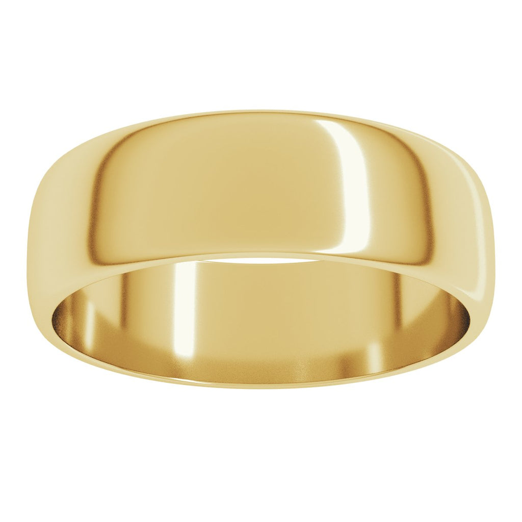 6 mm Lightweight Half Round Band in 14k yellow gold