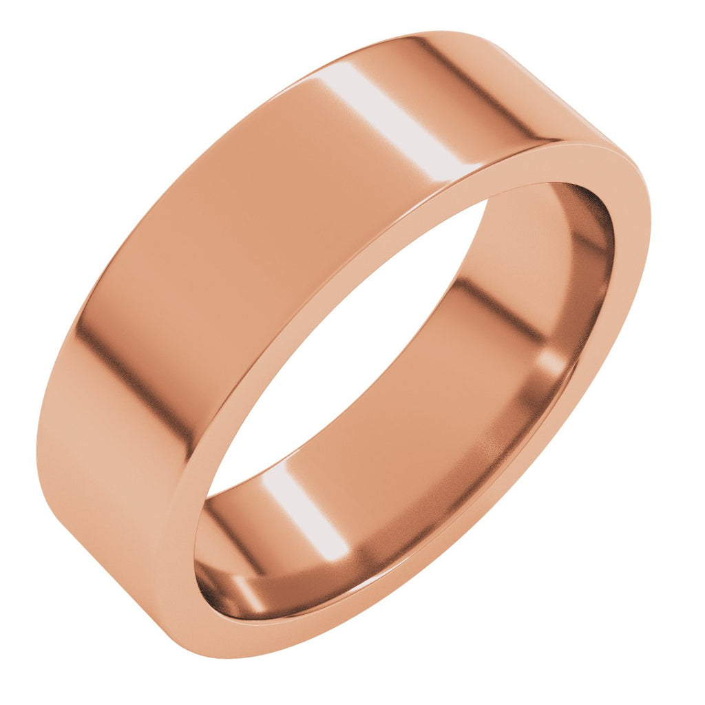 6 mm Comfort-Fit Flat Band in 14k rose gold