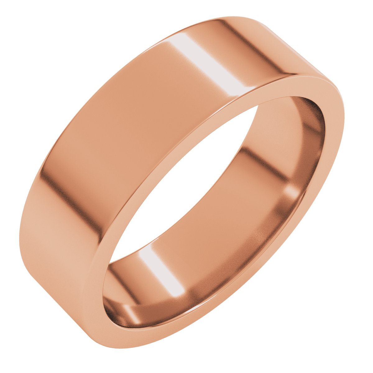 6 mm Comfort-Fit Flat Band in 14k rose gold