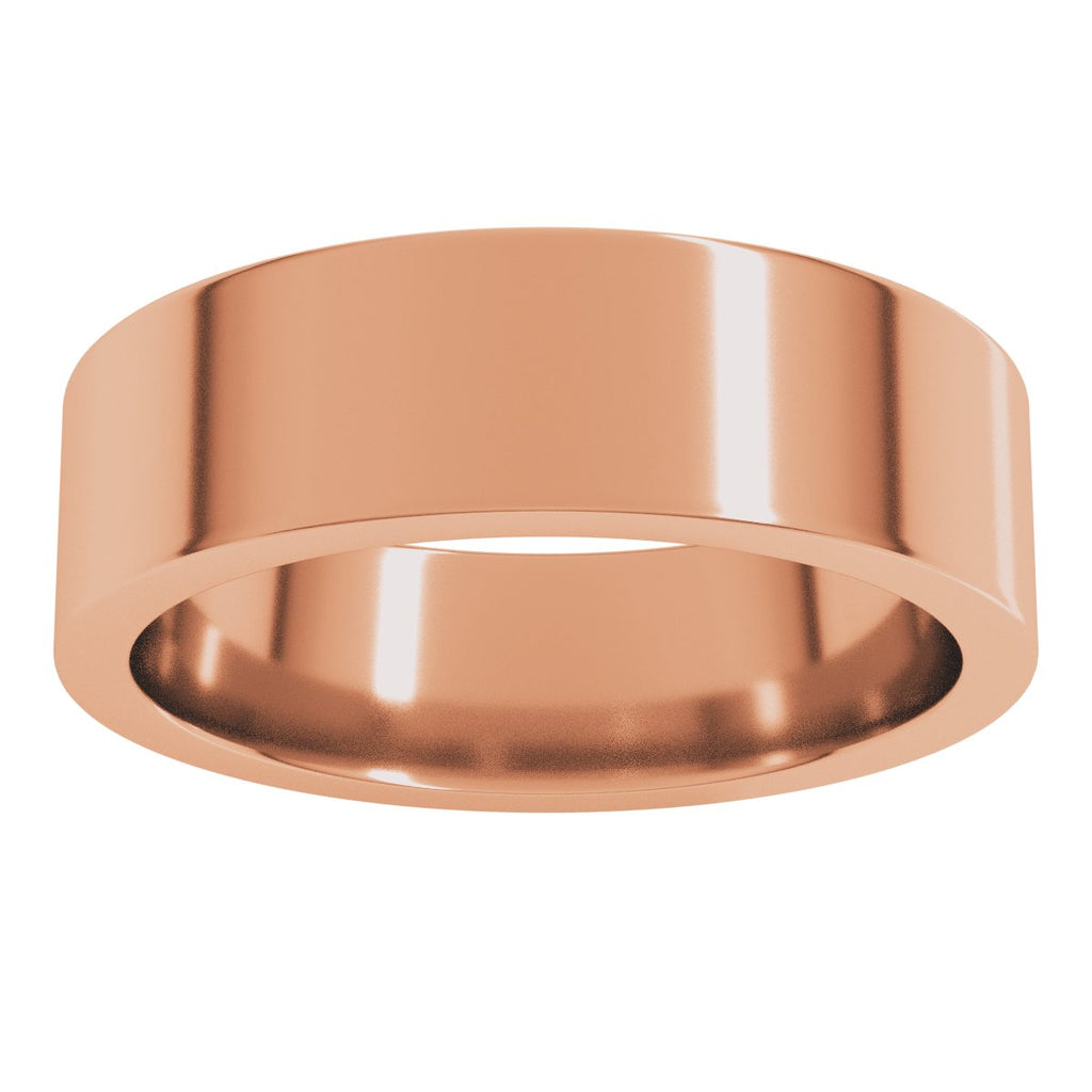 6 mm Comfort-Fit Flat Band in 14k rose gold