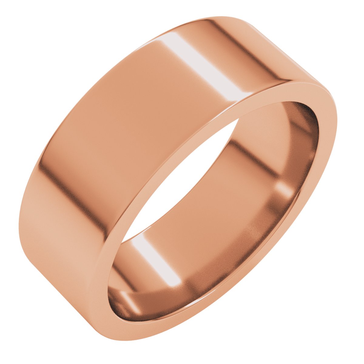 7 mm Comfort-Fit Flat Band in 14k rose gold