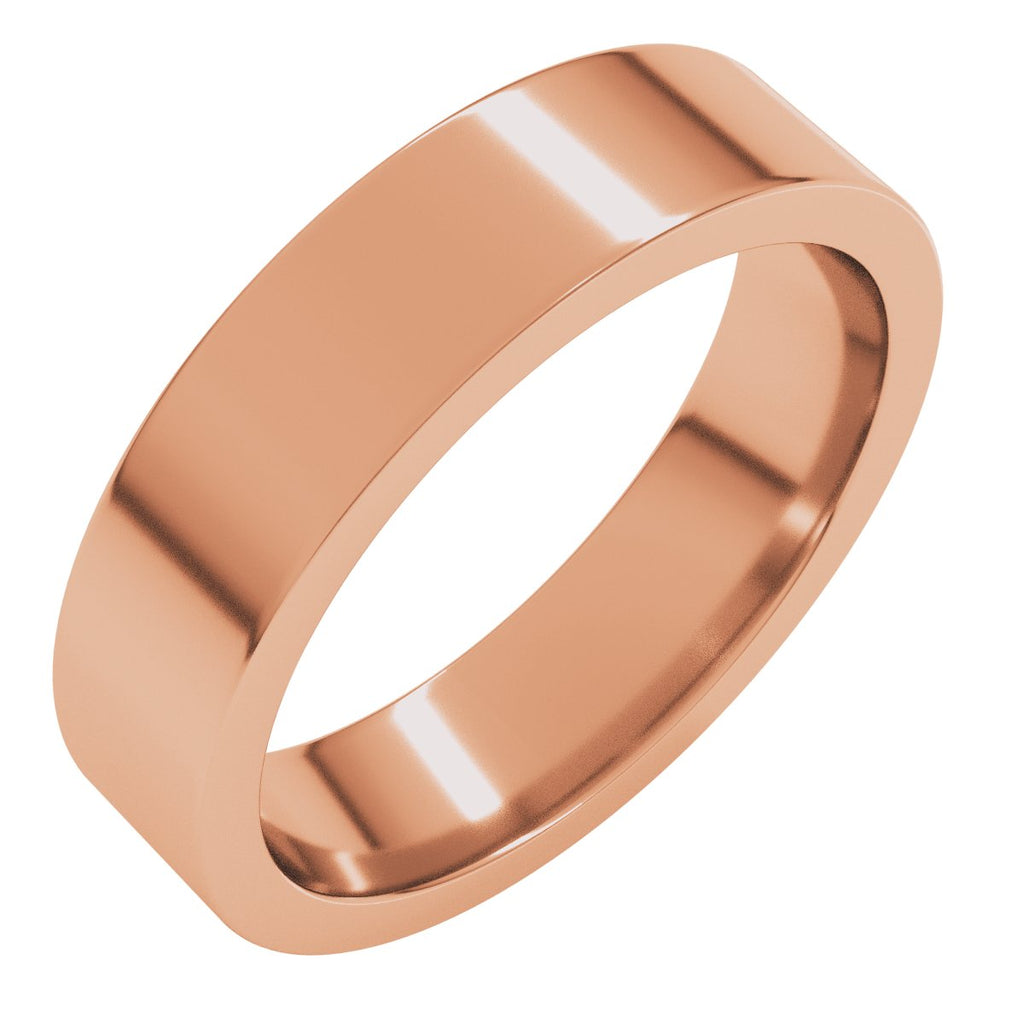 5 mm Comfort-Fit Flat Band in 14k rose gold