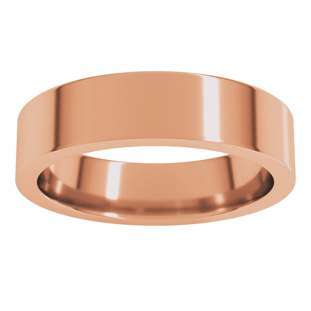 5 mm Comfort-Fit Flat Band in 14k rose gold