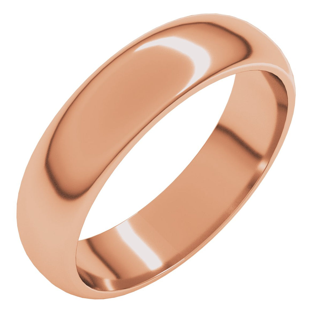 5 mm Half Round Band in 14k rose gold