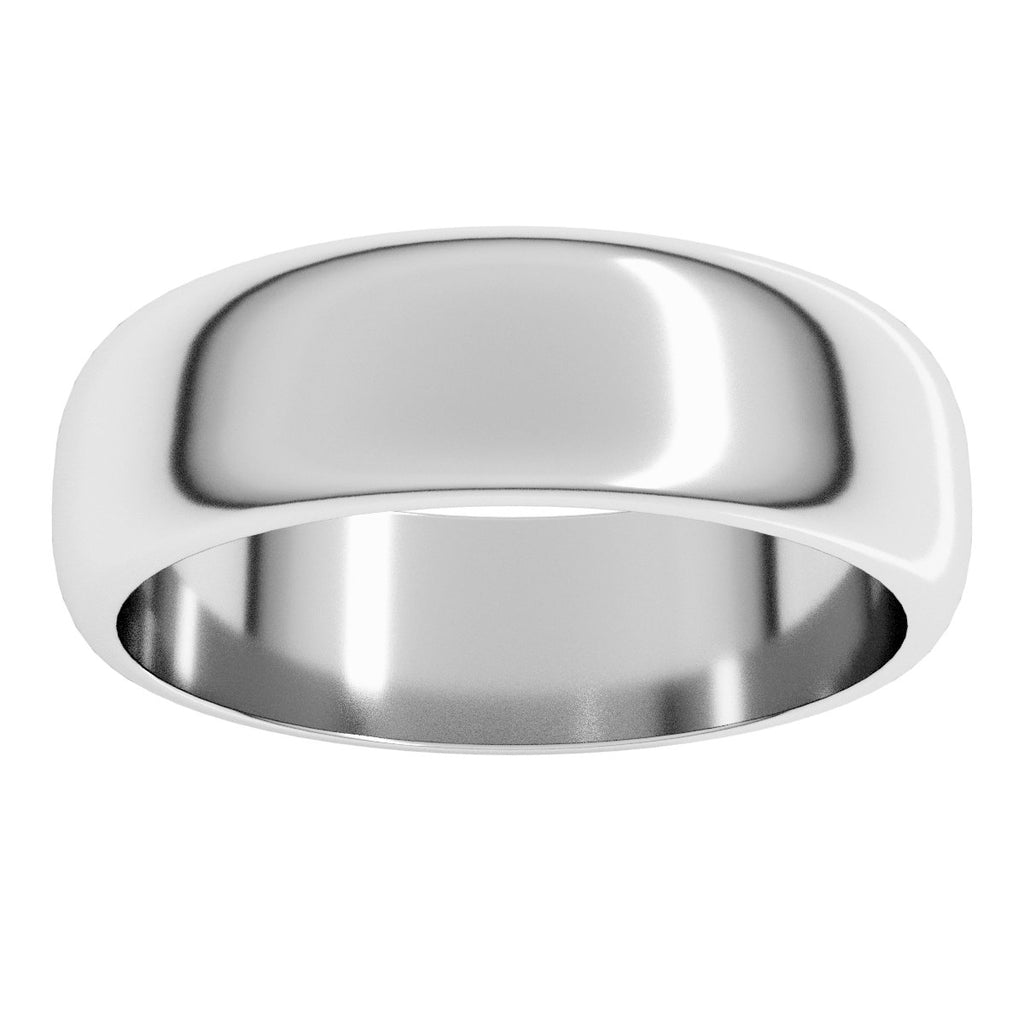 6 mm Half Round Band in 14k white gold