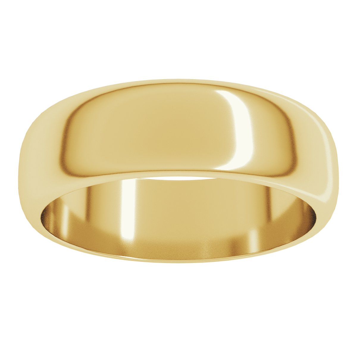 6 mm Half Round Band in 14k yellow gold
