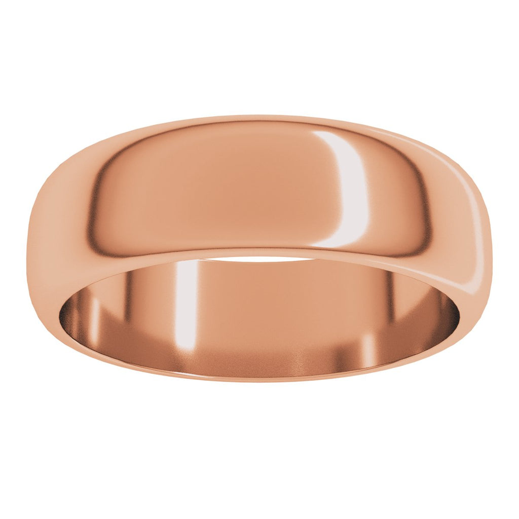 6 mm Half Round Band in 14k rose gold