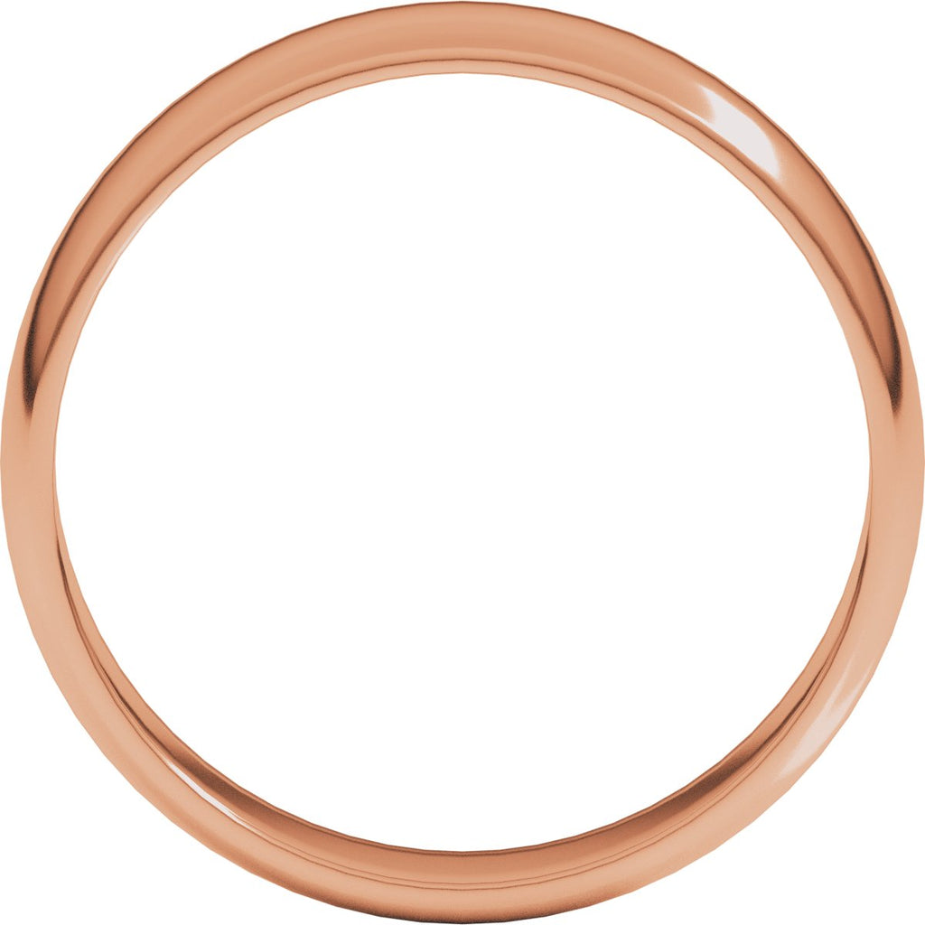 5 mm Lightweight Half Round Band in 14k rose gold