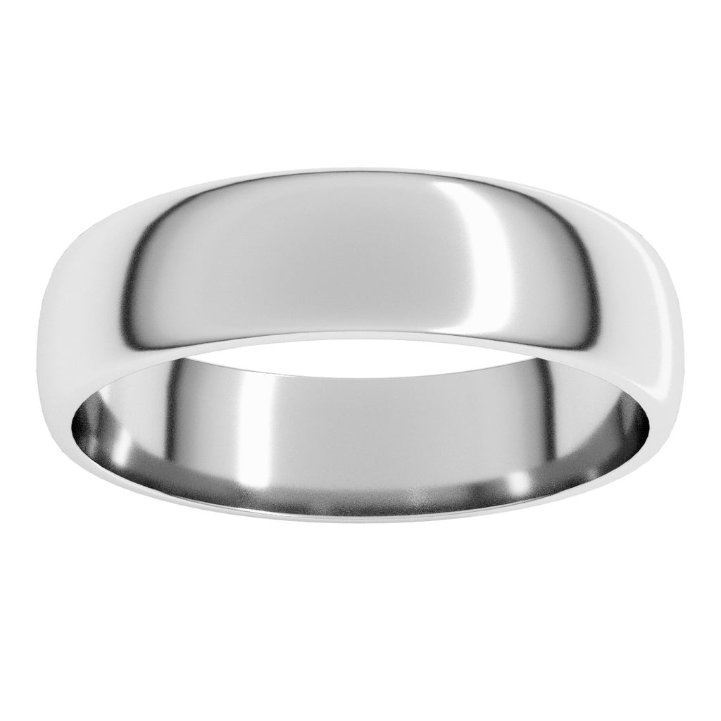 5 mm Lightweight Half Round Band in 14k white gold