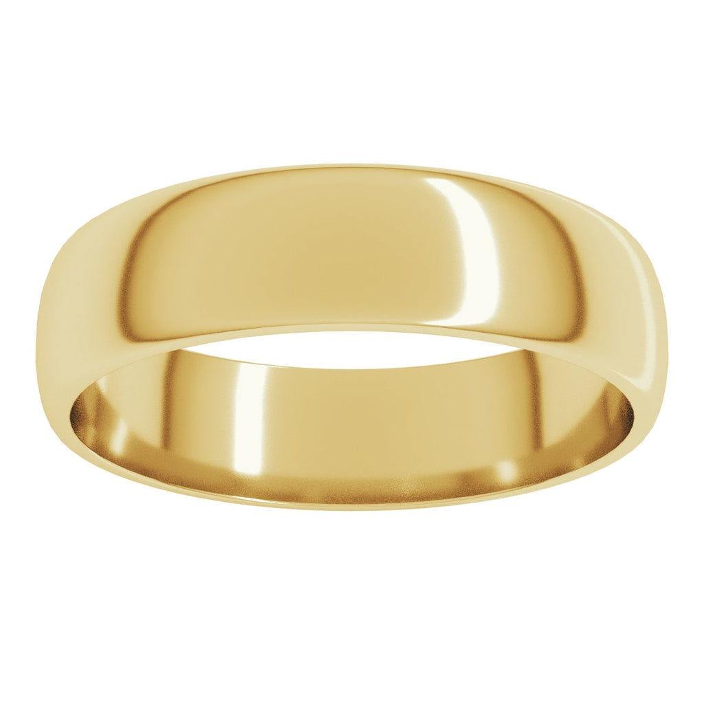 5 mm Lightweight Half Round Band in 14k yellow gold