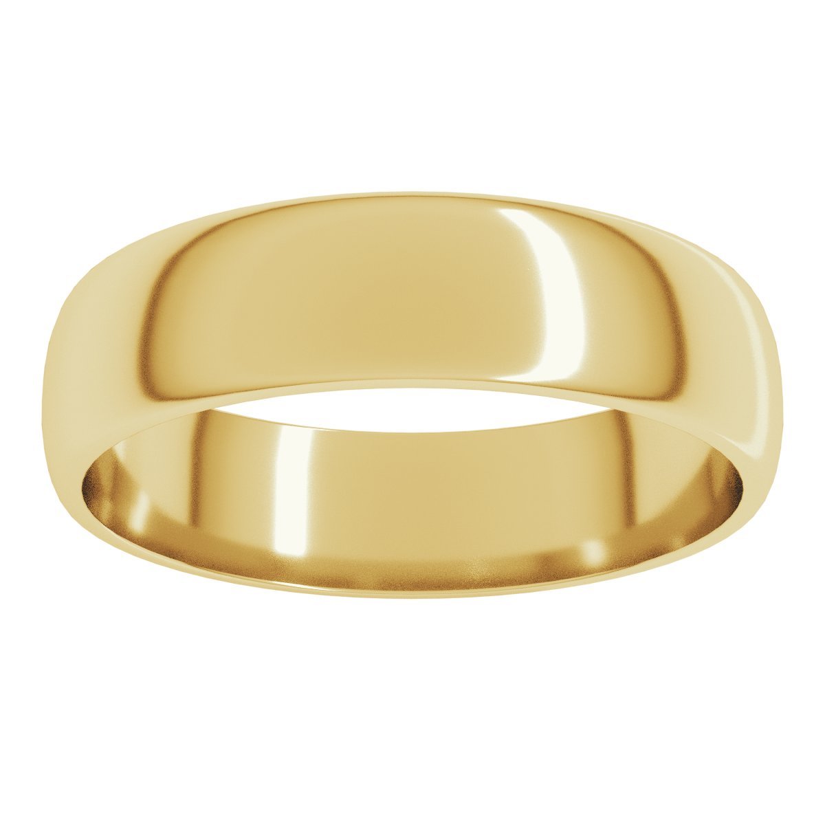 5 mm Lightweight Half Round Band in 14k yellow gold
