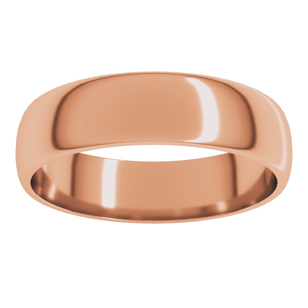 5 mm Lightweight Half Round Band in 14k rose gold