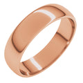 5 mm Lightweight Half Round Band in 14k rose gold