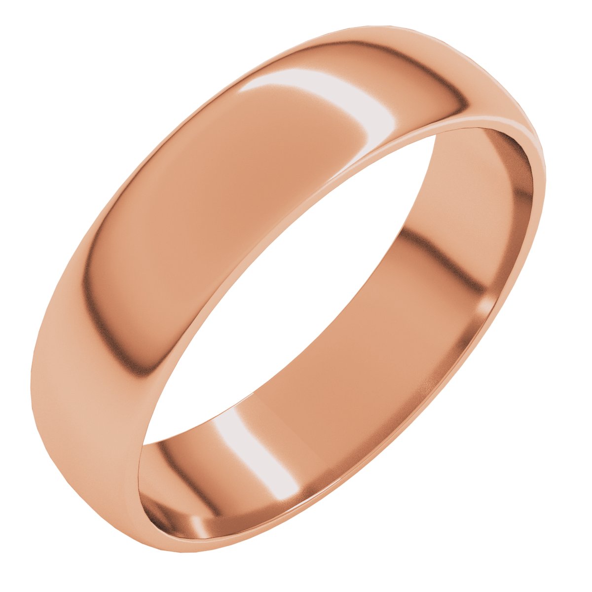 5 mm Lightweight Half Round Band in 14k rose gold