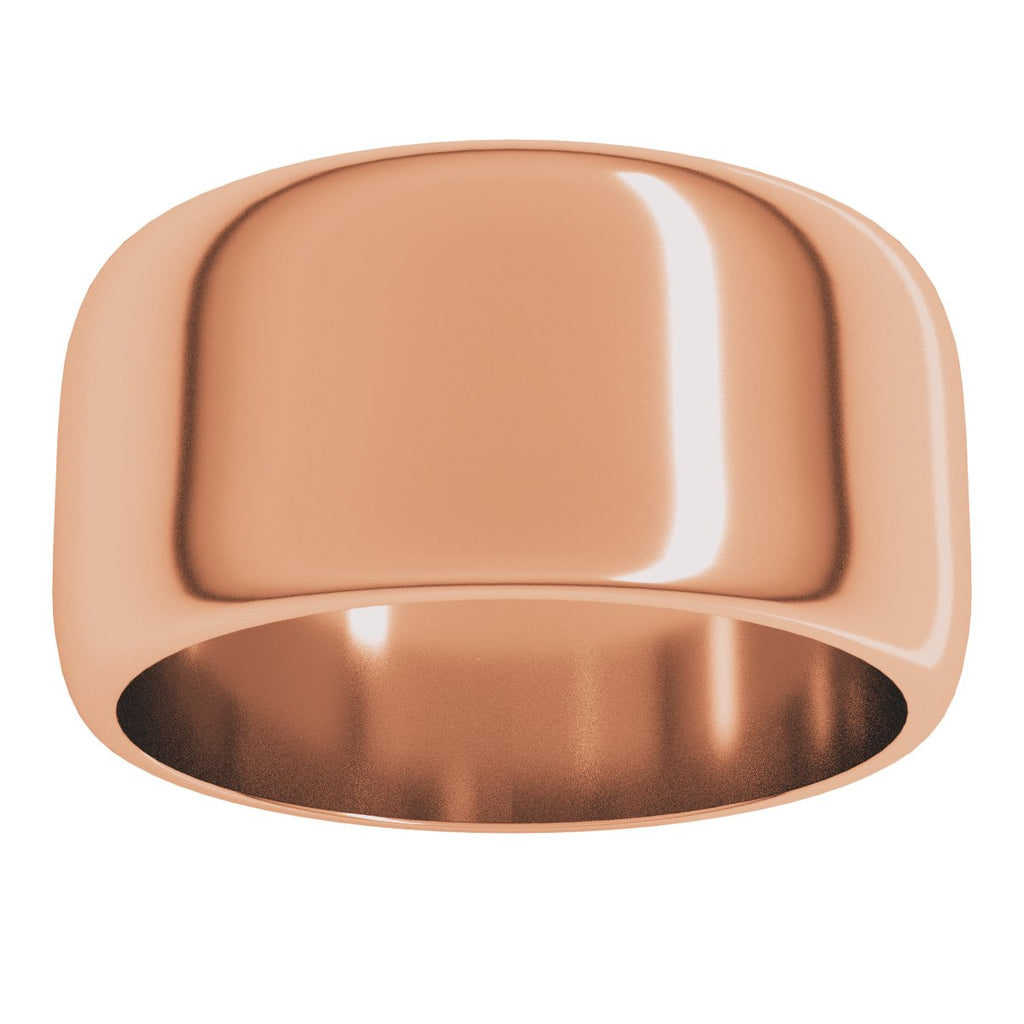 10 mm Half Round Band in 14k rose gold
