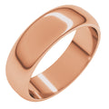 6 mm Half Round Band in 14k rose gold