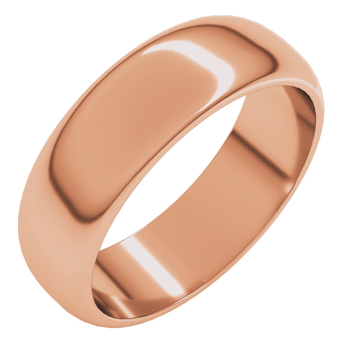 6 mm Half Round Band in 14k rose gold