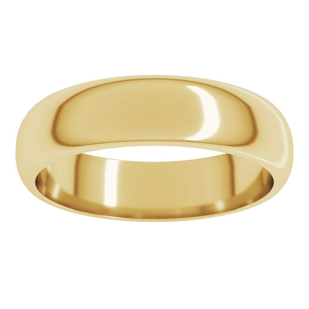 5 mm Half Round Band in 14k yellow gold