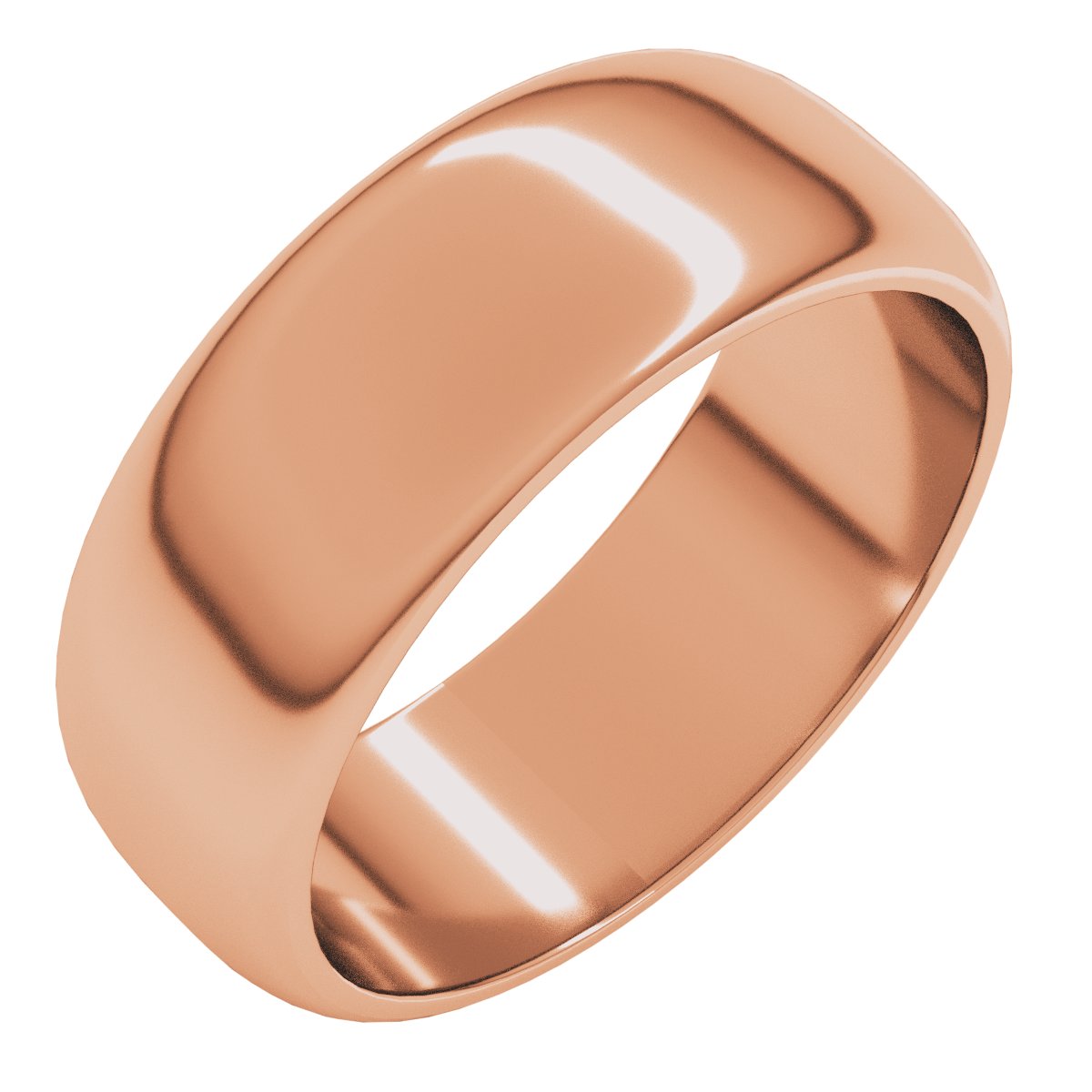 7 mm Half Round Band in 14k rose gold